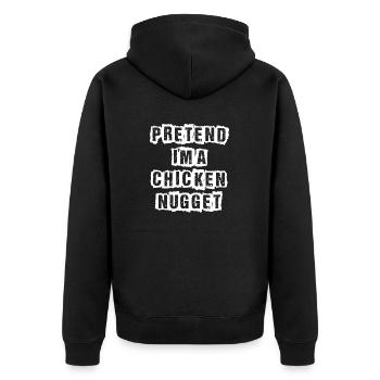 Tu so, als wäre ich ein Chicken Nugget faul lustig Halloween - Unisex Premium Bio Zip Hoodie - Schwarz - Hinten - Nico (187cm)