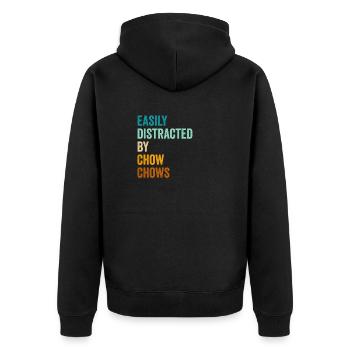 Facilement distrait par Chow Chows - Veste à capuche bio Premium Unisexe - noir - Dos - Nico (187cm)