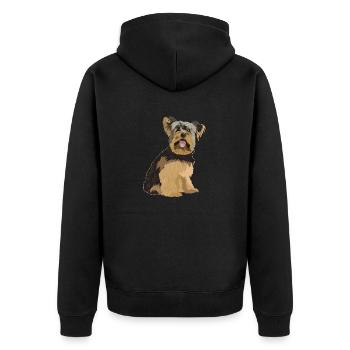 Yorkshire Terrier Yorkie Dog Cadeau - Veste à capuche bio Premium Unisexe - noir - Dos - Nico (187cm)