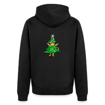 Christmas Animal Light Chain Cap - Unisex Premium Organic Zip Hoodie - black - Back - Nico (187cm)