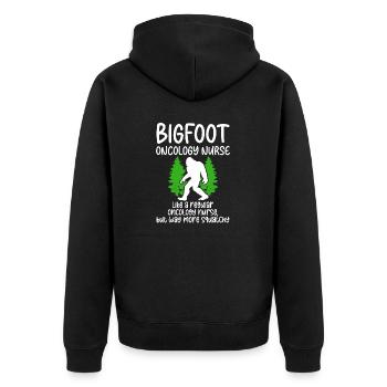Bigfoot Partybedarf Bigfoot Krankenschwester - Unisex Premium Bio Zip Hoodie - Schwarz - Hinten - Nico (187cm)