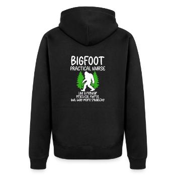 Bigfoot Partybedarf Bigfoot Krankenschwester - Unisex Premium Bio Zip Hoodie - Schwarz - Hinten - Nico (187cm)