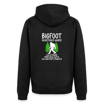 Bigfoot Partybedarf Bigfoot Krankenschwester - Unisex Premium Bio Zip Hoodie - Schwarz - Hinten - Nico (187cm)