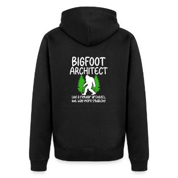 Bigfoot Partybedarf Bigfoot Architekt - Unisex Premium Bio Zip Hoodie - Schwarz - Hinten - Nico (187cm)