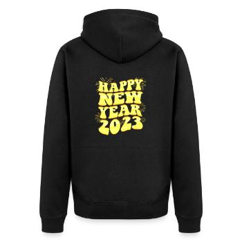 New Years Eve Party Countdown - Happy New Year - Unisex Premium Organic Zip Hoodie - black - Back - Nico (187cm)