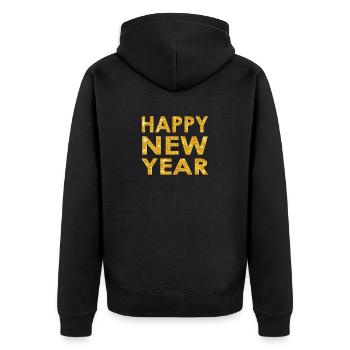 Célébration du compte à rebours du Nouvel An - Veste à capuche bio Premium Unisexe - noir - Dos - Nico (187cm)