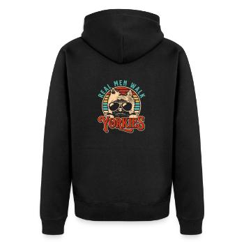 Yorkshire Terrier Yorkie Dog Cadeau - Veste à capuche bio Premium Unisexe - noir - Dos - Nico (187cm)
