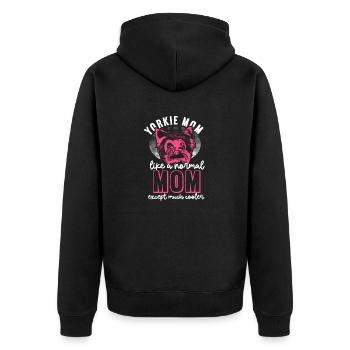 Yorkshire Terrier Yorkie Hund Geschenk - Unisex Premium Bio Zip Hoodie - Schwarz - Hinten - Nico (187cm)