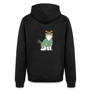 Neko Samurai Funny - Unisex Premium Organic Zip Hoodie - black - Back - Nico (187cm)