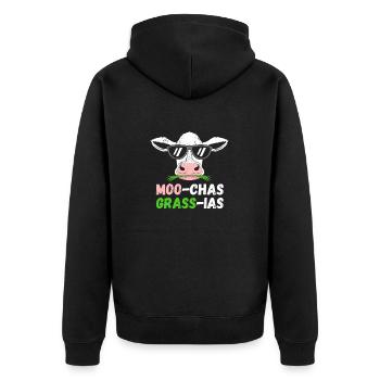 Moo chas Grass ias - Veste à capuche bio Premium Unisexe - noir - Dos - Nico (187cm)