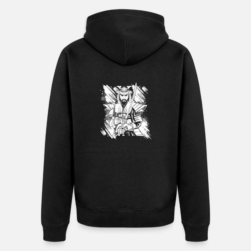 Japanese Samurai Warrior - Unisex Premium Bio Zip Hoodie - Schwarz