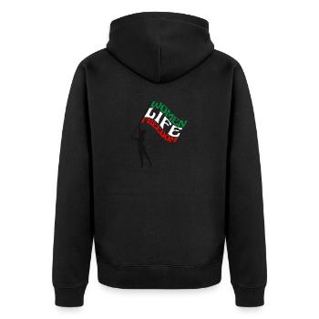 Niedliche iranische Frauen - Frauen Leben Freiheit - Unisex Premium Bio Zip Hoodie - Schwarz - Hinten - Nico (187cm)