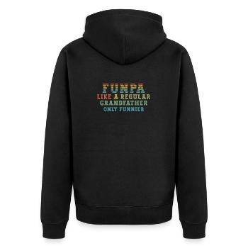 Funpa like a normal grandfather, only funnier - Unisex Premium Organic Zip Hoodie - black - Back - Nico (187cm)