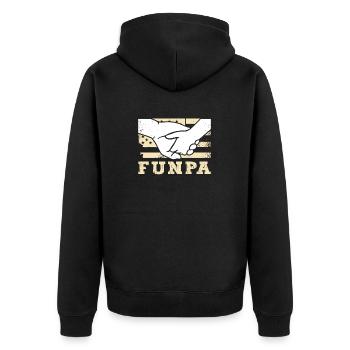Funpa Us Flag Papa Opa Vatertag - Unisex Premium Bio Zip Hoodie - Schwarz - Hinten - Nico (187cm)