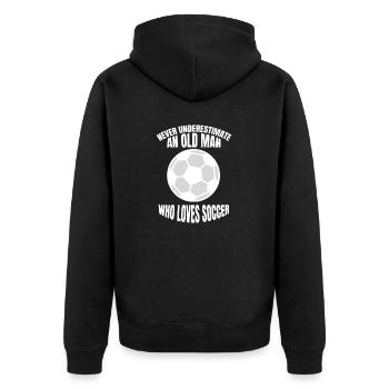 Football Football coach Footballer Footballer - Unisex Premium Organic Zip Hoodie - black - Back - Nico (187cm)