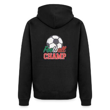 Fußballer Geschenk Fußball Geburtstag - Unisex Premium Bio Zip Hoodie - Schwarz - Hinten - Nico (187cm)