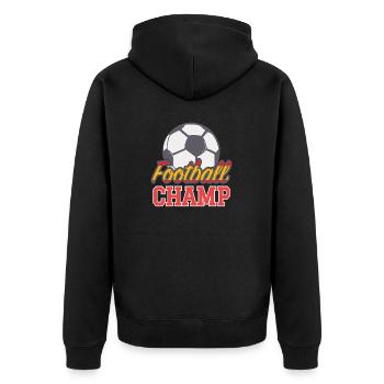 Fußballer Geschenk Fußball Geburtstag - Unisex Premium Bio Zip Hoodie - Schwarz - Hinten - Nico (187cm)