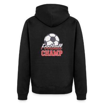Fußballer Geschenk Fußball Geburtstag - Unisex Premium Bio Zip Hoodie - Schwarz - Hinten - Nico (187cm)