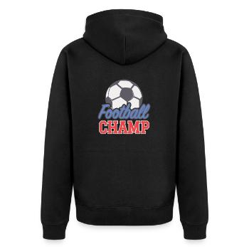 Fußballer Geschenk Fußball Geburtstag - Unisex Premium Bio Zip Hoodie - Schwarz - Hinten - Nico (187cm)