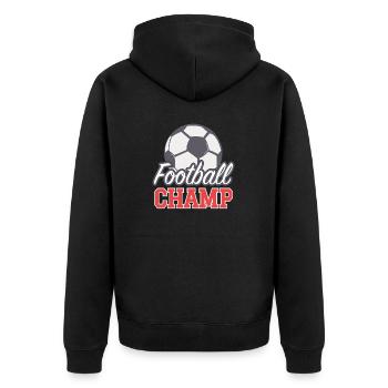 Fußballer Geschenk Fußball Geburtstag - Unisex Premium Bio Zip Hoodie - Schwarz - Hinten - Nico (187cm)