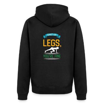Lustiges Marathon Läufer Laufen Cross Country - Unisex Premium Bio Zip Hoodie - Schwarz - Hinten - Nico (187cm)