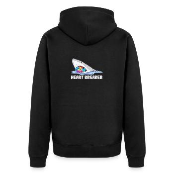 Saint-Valentin Requin Heartbreaker Drôle de cœurs Requins - Veste à capuche bio Premium Unisexe - noir - Dos - Nico (187cm)