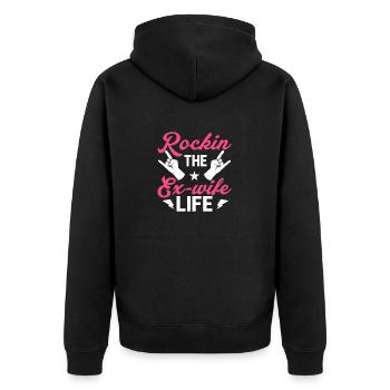 Rockin The Ex-Wife Life Divorce Divorcee - Unisex Premium Organic Zip Hoodie - black - Back - Nico (187cm)