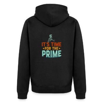 It's Time For The Prime Auto Body Technician Pain - Unisex Premium Bio Zip Hoodie - Schwarz - Hinten - Nico (187cm)