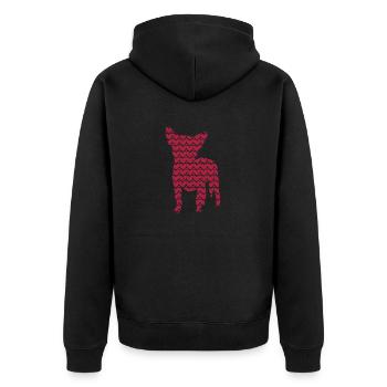 Heart Dog Lovers Chihuahua Puppy Saint-Valentin - Veste à capuche bio Premium Unisexe - noir - Dos - Nico (187cm)
