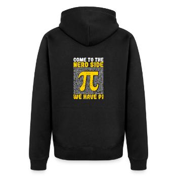Komm auf die Nerd-Seite Wir haben Pi Day Math Nerd - Unisex Premium Bio Zip Hoodie - Schwarz - Hinten - Nico (187cm)