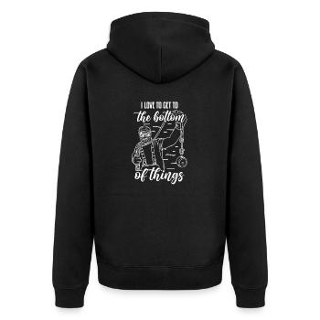 Magnetfischer Magnetangeln Schatzsuche - Unisex Premium Bio Zip Hoodie - Schwarz - Hinten - Nico (187cm)