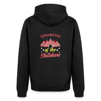 Circus Party Accessories - Ringmaster of Shit - Unisex Premium Organic Zip Hoodie - black - Back - Nico (187cm)