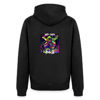 Une femme danse en graffiti Style Hip-Hop - Veste à capuche bio Premium Unisexe - noir - Dos - Nico (187cm)
