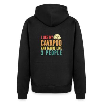 Cavapoo Cavoodle Capoodle Chien - Veste à capuche bio Premium Unisexe - noir - Dos - Nico (187cm)
