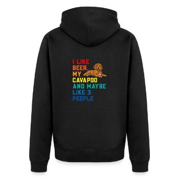 Cavapoo Cavoodle Capoodle Chien - Veste à capuche bio Premium Unisexe - noir - Dos - Nico (187cm)