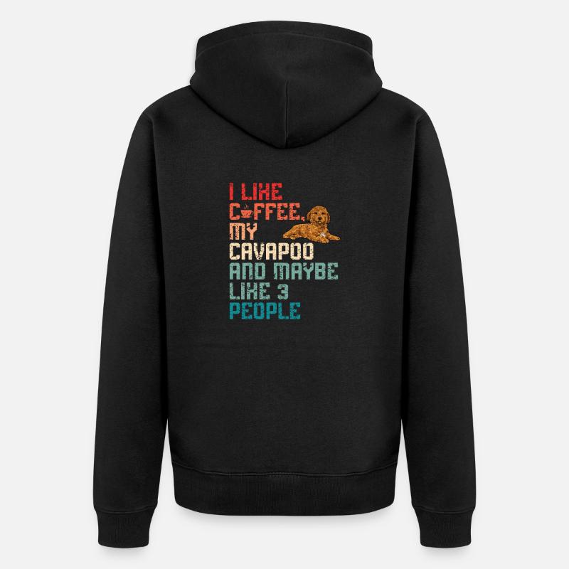 Cavapoo Cavoodle Capoodle Hund - Unisex Premium Bio Zip Hoodie - Schwarz