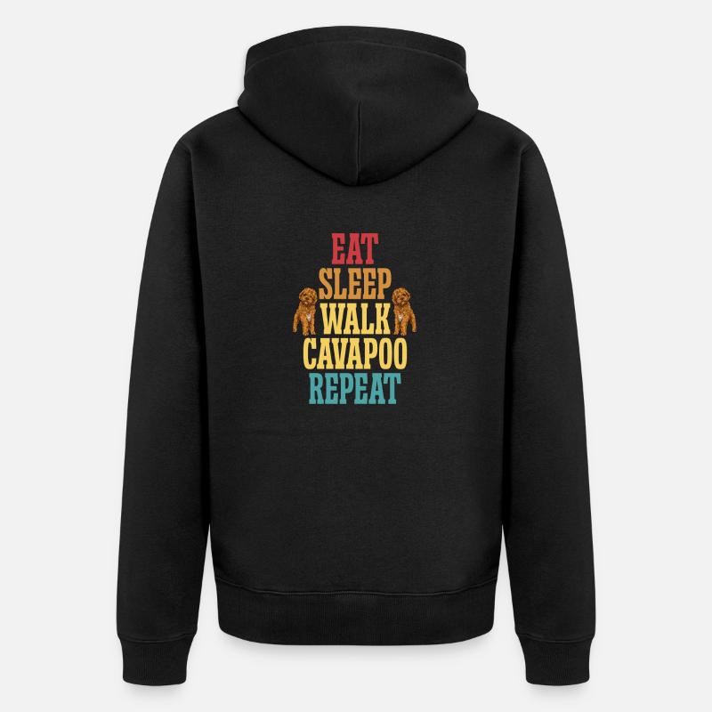 Cavapoo Cavoodle Capoodle Hund - Unisex Premium Bio Zip Hoodie - Schwarz