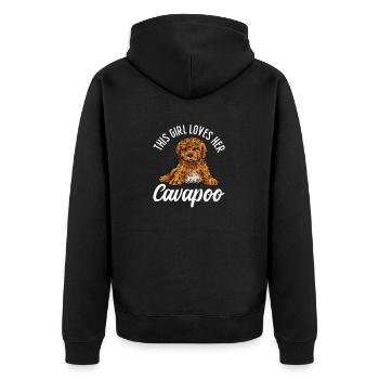 Cavapoo Cavoodle Capoodle Chien - Veste à capuche bio Premium Unisexe - noir - Dos - Nico (187cm)