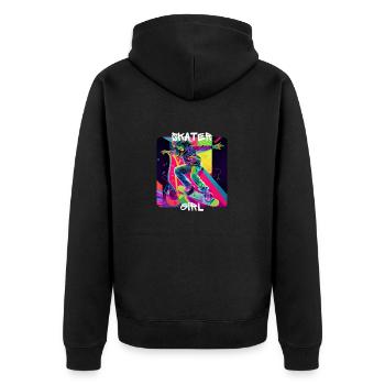 Skater Girl est une fille cool qui est sur le - Veste à capuche bio Premium Unisexe - noir - Dos - Nico (187cm)