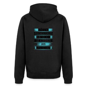 Erzgebirge Marienberg - Unisex Premium Bio Zip Hoodie - Schwarz - Hinten - Nico (187cm)