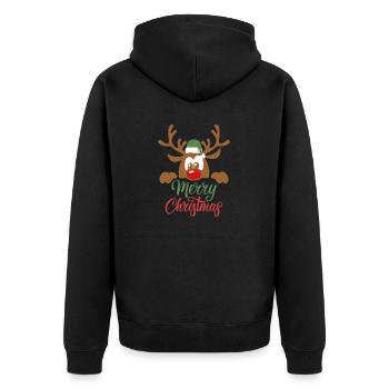 Joyeux Noël - Veste à capuche bio Premium Unisexe - noir - Dos - Nico (187cm)