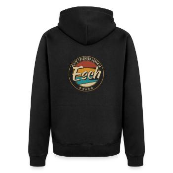 Echte legenden leben in Köln Esch - Unisex Premium Bio Zip Hoodie - Schwarz - Hinten - Nico (187cm)