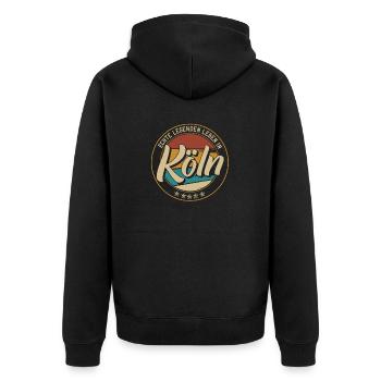 Echte legenden leben in Köln - Unisex Premium Bio Zip Hoodie - Schwarz - Hinten - Nico (187cm)