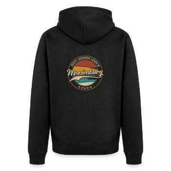 Echte legenden leben in Köln Marienburg - Unisex Premium Bio Zip Hoodie - Schwarz - Hinten - Nico (187cm)