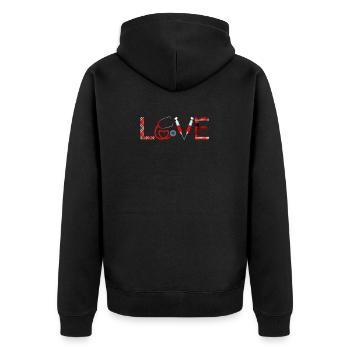 Amors Lieblingskrankenschwester Valentinstag - Unisex Premium Bio Zip Hoodie - Schwarz - Hinten - Nico (187cm)