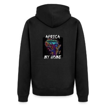 L’Afrique, ma maison 8 - Veste à capuche bio Premium Unisexe - noir - Dos - Nico (187cm)
