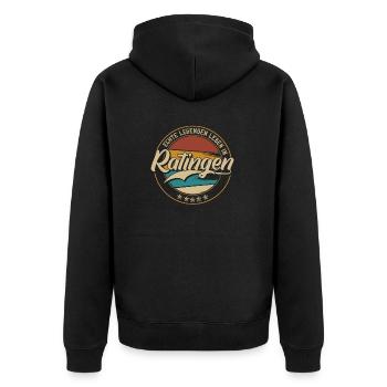 Ratingen Echte Legenden leben in Ratingener - Unisex Premium Bio Zip Hoodie - Schwarz - Hinten - Nico (187cm)