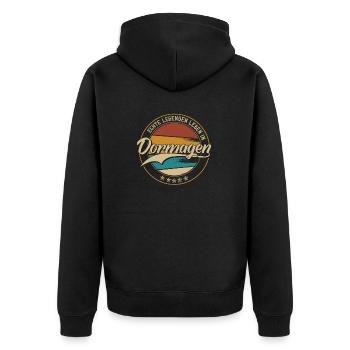 Dormagen Echte Legenden leben in Dormagener - Unisex Premium Bio Zip Hoodie - Schwarz - Hinten - Nico (187cm)