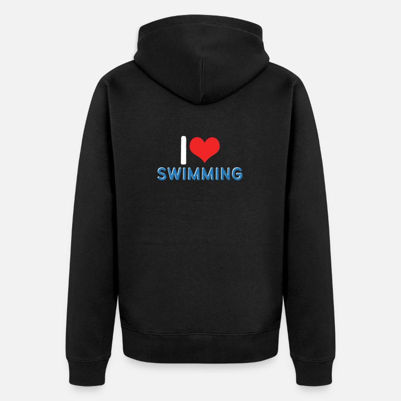 Natation scintillante J’adore nager - Veste à capuche bio Premium Unisexe - noir