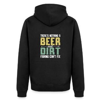 Metaldetektor Schatzsucher Schatzsuche - Unisex Premium Bio Zip Hoodie - Schwarz - Hinten - Nico (187cm)